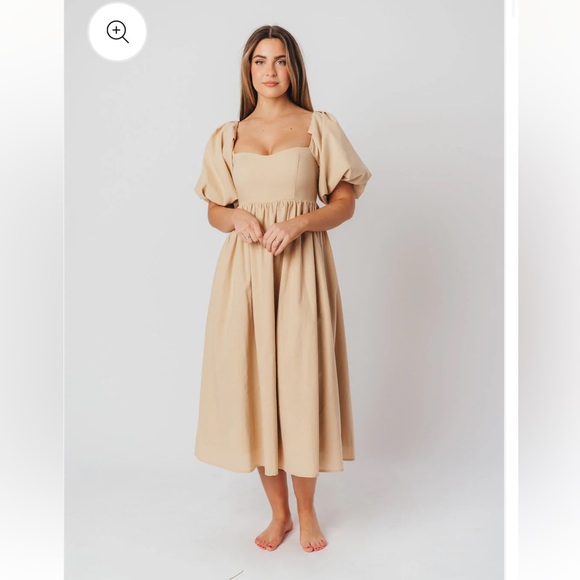 Taupe midi dress - Picture 2 of 7